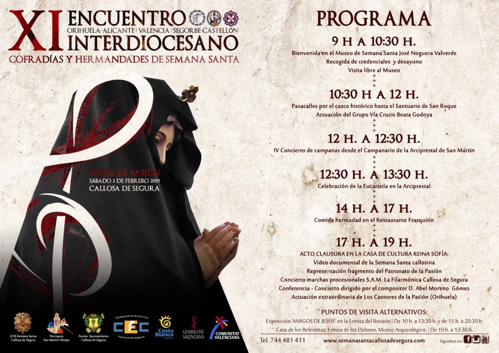 Programa XI Encuentro Interdiocesano de Cofradías y Hermandades - Semana Santa Callosa de Segura p